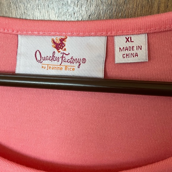 Quacker Factory Pink T Shirt Blue Sequin Lobster XL - Picture 4 of 7